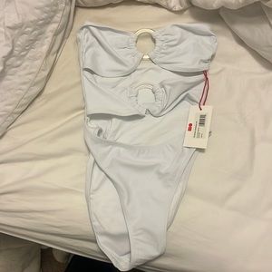 Solid and striped one piece